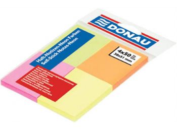 Öntapadó jegyzettömb, 38x51 mm, 4x50 lap, DONAU, vegyes s