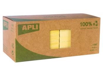 Öntapadó jegyzettömb, 75x75 mm, 100 lap, újrahasznosíto