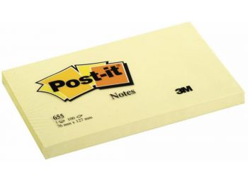 Öntapadó jegyzettömb, 76x127 mm, 100 lap, 3M POSTIT, sárga (LP6551S)