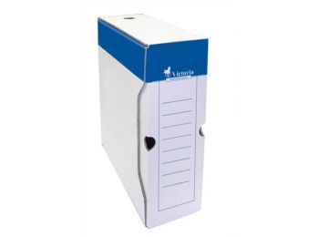 Archiválódoboz, A4, 100 mm, karton, VICTORIA, kék-fehér (IDVAD10)