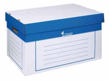 Archiválókonténer, 320x460x270 mm, karton, VICTORIA, kék