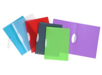 Gyorsfűző, klipes, PP, A4, VIQUEL Propyglass V-Clip, vegye