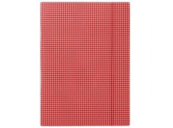 Gumis mappa, karton, A4, kockás, DONAU, piros (DFEP041)