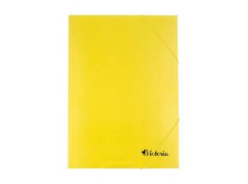 Gumis mappa, karton, A4, VICTORIA, sárga (IDPG02)