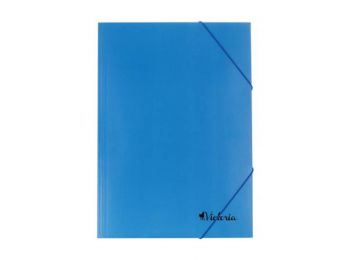 Gumis mappa, karton, A4, VICTORIA, kék (IDPG04)