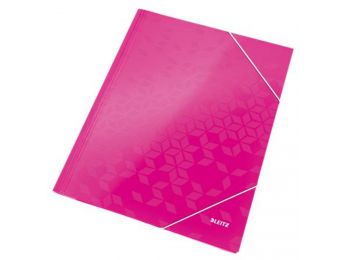 Gumis mappa, 15 mm, karton, A4, LEITZ Wow, rózsaszín (E398