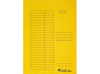 Pólyás dosszié, karton, A4, VICTORIA, sárga (IDPI02)