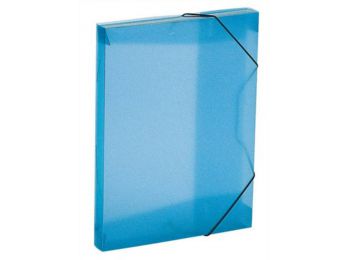 Gumis mappa, 30 mm, PP, A4, VIQUEL Coolbox, áttetsző  kék