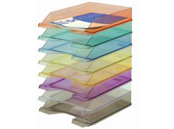 Irattálca, műanyag, DONAU, áttetsző (D747A)