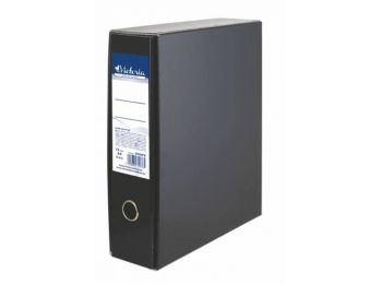 Tokos iratrendező, 75 mm, A4, karton, VICTORIA, fekete (IDV