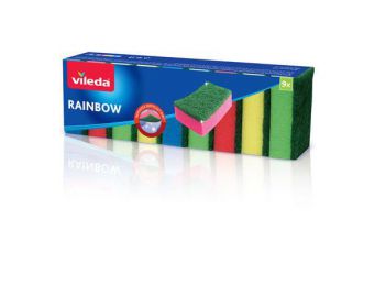 Mosogatószivacs, 9 db, VILEDA Rainbow (KHT213)