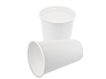 Műanyag pohár, 2 dl, fehér (KHMU010)