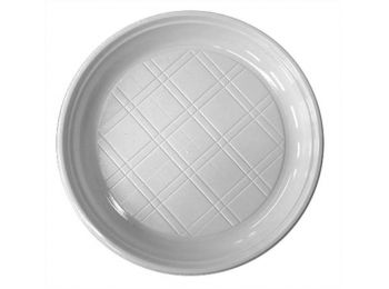 Műanyag lapos tányér, 21,5 cm (KHMU024)