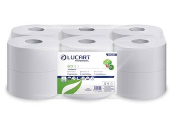 Toalettpapír, 2 rétegű, 120 m, 19 cm átmérő, LUCART, Eco, fehér (UBC07)