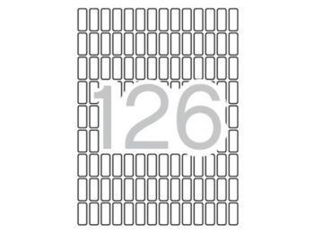 Etikett, 8x20 mm, kerekített sarkú, A5 hordozón, APLI, 1890 etikett/csomag (LCA1858)