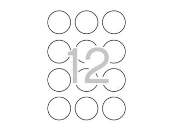 Etikett, 60 mm kör, színes, APLI, neon sárga, 240 etikett