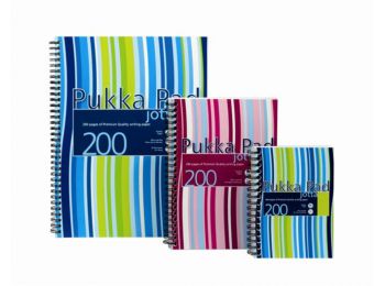 Spirálfüzet, A5, vonalas, 100 lap, PUKKA PAD Stripe Jotta 