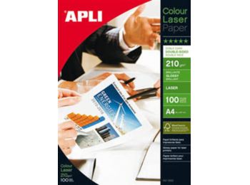 Fotópapír, lézer, A4, 210 g, fényes, kétoldalas, APLI Premium Laser (LEAA11833)