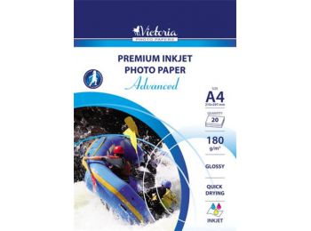 Fotópapír, tintasugaras, A4, 180 g, fényes, VICTORIA Advanced (LVIG01)