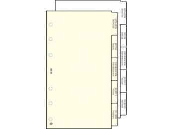 Kalendárium betét, elválasztólap, S, SATURNUS, chamois (