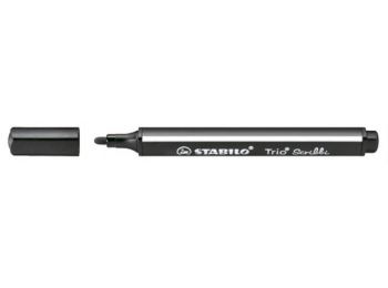 Filctoll, 1,5-2 mm, rugós hegy, STABILO Trio Scribbi, feket
