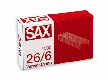 Tűzőkapocs, 26/6, cink, SAX (ISAK266)