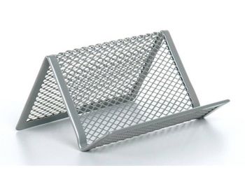 Névjegytartó, fémhálós, VICTORIA, ezüst (IVIC51)