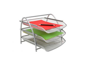 Irattálca, fémhálós, 3 részes, ALBA, ezüst (IAL08)