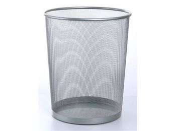 Papírkosár, fémhálós, VICTORIA, ezüst (IVIC57)