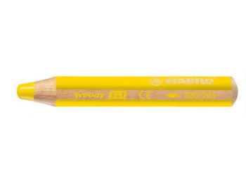 Színes ceruza, kerek, vastag, STABILO Woody 3 in 1, citrom (TST880205)