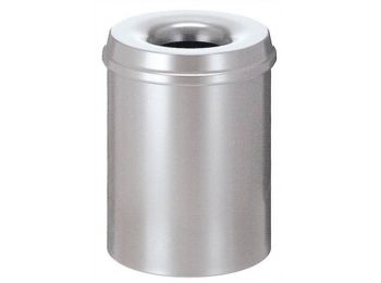 Tűzálló szemetes, fém, kerek, VEPA BINS, ezüst (UVB033)
