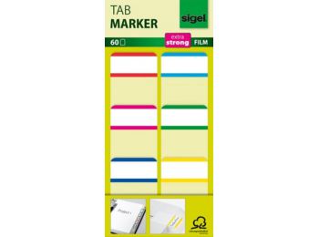 Jelölőcímke, megerősített, fehér szélű, 25x38 mm, 6x