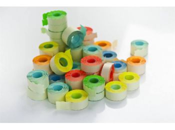 Árazószalag, 25x16 mm, kék (ISKK)