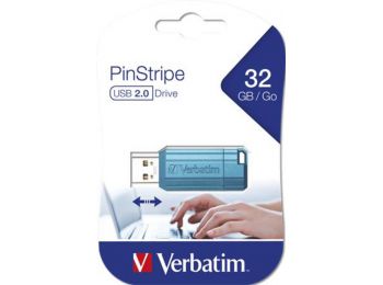 Pendrive, 32GB, USB 2.0, 10/4MB/sec, VERBATIM PinStripe, kar
