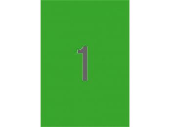 Etikett, 210x297 mm, színes, APLI, neon zöld, 20 etikett/c