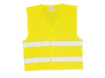 Jelzőmellény, két csíkos, EU szabvány, L/XL (MED009)