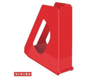 Iratpapucs, műanyag, 68 mm, ESSELTE Europost, Vivida piros (E623935)