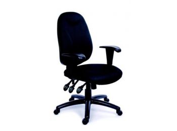 Irodai szék, állítható karfás, exkluzív fekete szövet