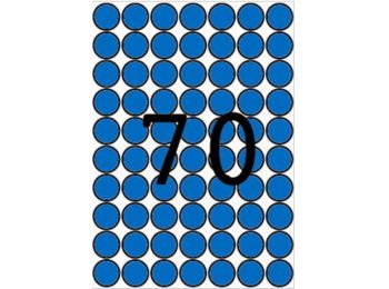 Etikett, 19 mm kör, színes, A5 hordozón, APLI, kék, 560 