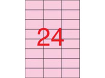 Etikett, 70x37 mm, színes, APLI, pasztell rózsaszín, 480 