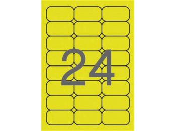 Etikett, 64x33,9 mm, színes, kerekített sarkú, APLI, neon