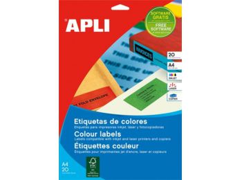 Etikett, 105x148 mm, színes, APLI, sárga, 80 etikett/csomag (LCA12991)