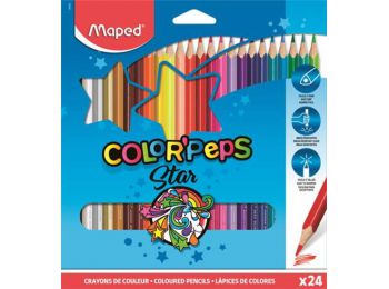 Színes ceruza készlet, háromszögletű, MAPED Color`Peps, 24 különböző szín (IMA183224)
