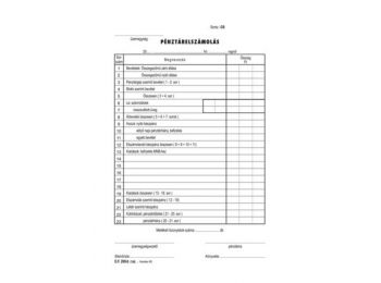 Nyomtatvány, pénztárelszámolás, 25x2, A5, VICTORIA DF-2