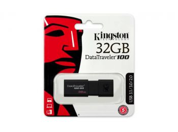 Pendrive, 32GB, USB 3.0, KINGSTON DT100 G3, fekete (UK32GDT13)
