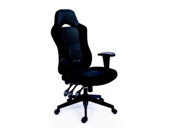 Főnöki szék, fekete/szürke gyöngyszövet-borítás, fek