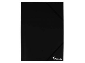 Gumis mappa, 15 mm, PP, A4, VICTORIA, fekete (IRVG04)