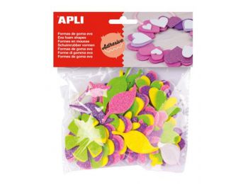 Moosgumi, öntapadó, glitteres, virágok, APLI Eva Sheets, 