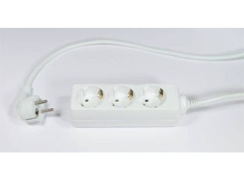 Elosztósor, 3 csatlakozóaljzat, 1,5 m kábelhosszúság (E