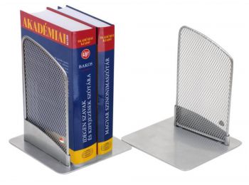 Könyvtámasz, fémhálós, 2 db, ALBA, ezüst (IAL10)